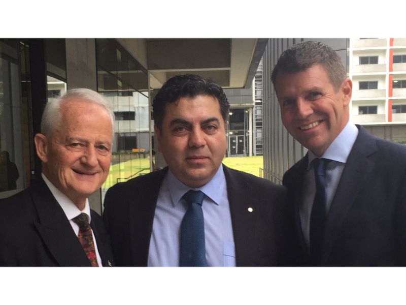 At the UNSW opening ceremony (left to right): The Hon. Philip M. Ruddock, Adj. Prof. George Nadim Melhem and Premier of New South Wales Mike Baird.